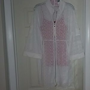 White zip cover up or light jacket